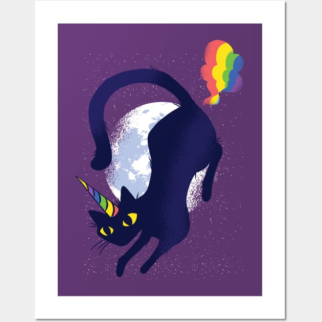 Cat Unicorn rainbow cute and lovely Wall Art by Midoart